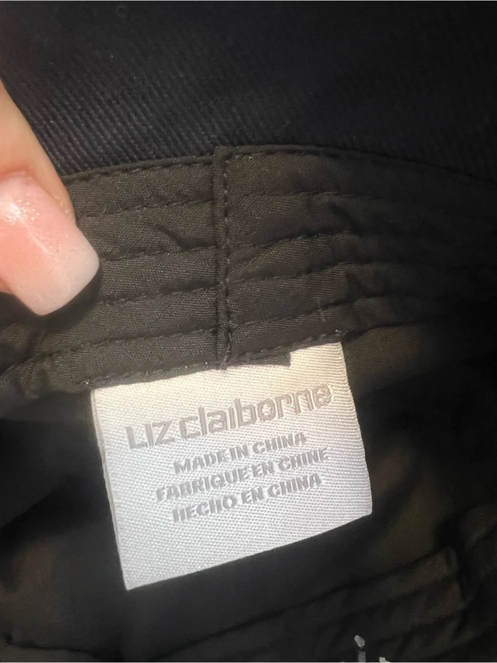 Liz Claiborne Navy Blue Bucket Hat with Tan Trim